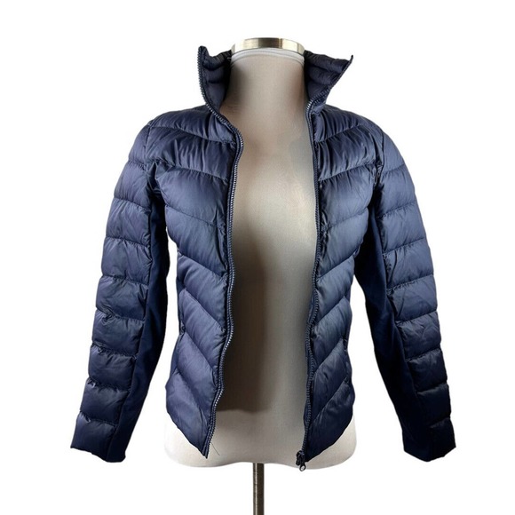 ALO YOGA Down Jacket Puffer Full Zip Navy Blue Women's Size Medium - Picture 2 of 9